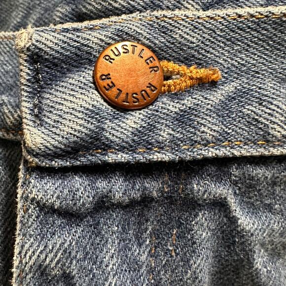 VTG Rustler Blue Jeans Mens Size 36/32 Casual Straight Leg Everyday Work Midrise - Picture 5 of 8